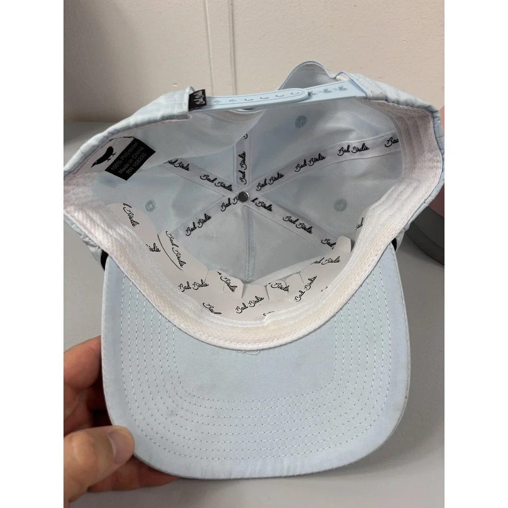 Bad Birdie Hat Snap Back Cap One Size Blue Satin Member Rope Golf Mens